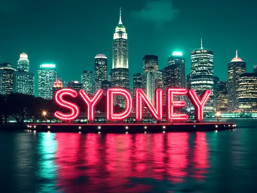Sydney Night Spins pokie artwork at Fair Go Casino